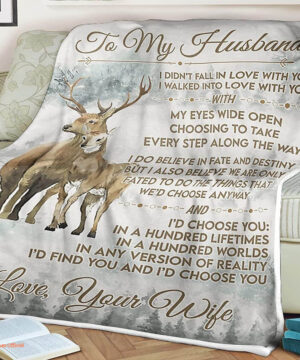 Deer Couple Quilt Blanket To My Husband Gift For Wife Valentine's Day - Super King - Ettee