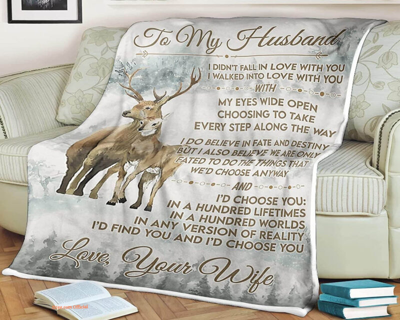 Deer Couple Quilt Blanket To My Husband Gift For Wife Valentine's Day - Super King - Ettee