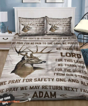 Deer Hunting A Hunter Prayer We Pray For No Pain Cotton Bed Sheets Spread Comforter Bedding Sets - King - Ettee