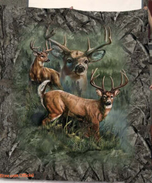 Deer Hunting Grass Quilt Blanket Great Customized Gifts For Birthday Christmas Thanksgiving Perfect Gifts For Hunting Lover - King - Ettee