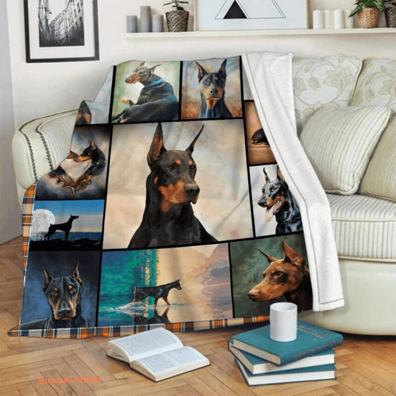 3D Animal Doberman Pinscher Quilt Blanket. Light And Durable. Soft To Touch - Super King - Ettee