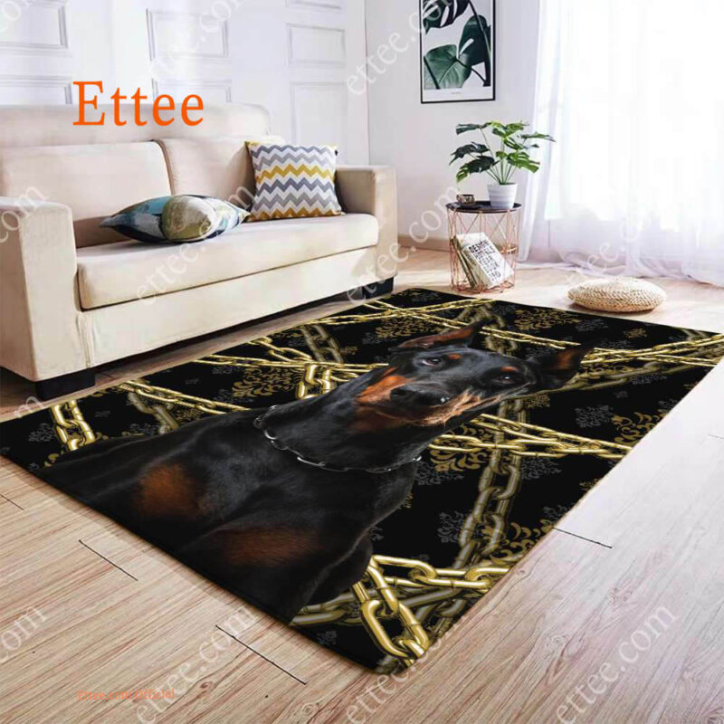 Doberman Rug. Unique Decor Mat Carpet Gift For Dog Lovers - Ettee - Carpet Gift