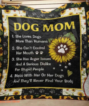 Dog Mom Quilt Blanket. Luxurious Super Soft Quilt Blanket. Best Mom Ever Gifts - Super King - Ettee