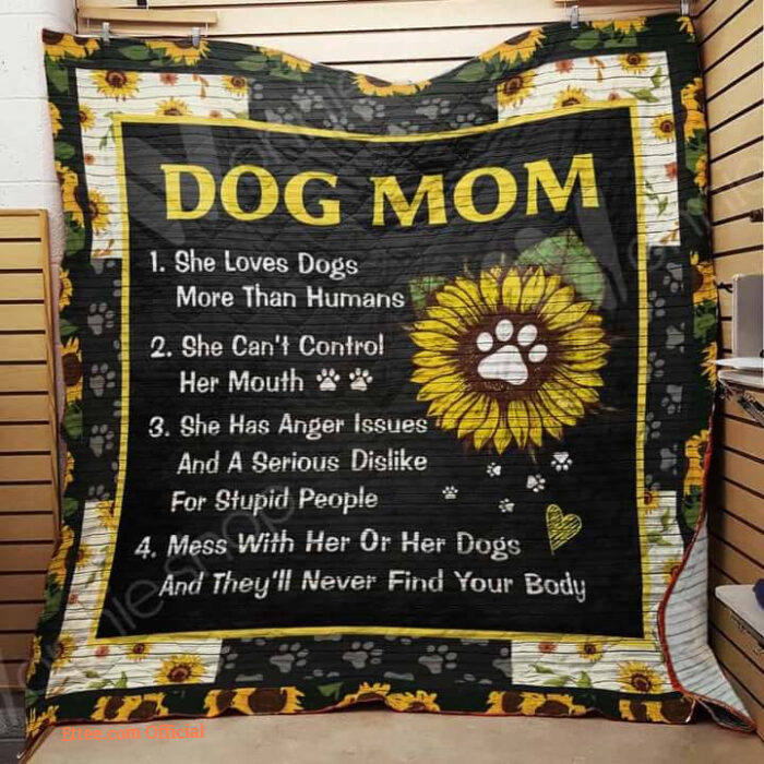 Dog Mom Quilt Blanket. Luxurious Super Soft Quilt Blanket. Best Mom Ever Gifts - Super King - Ettee