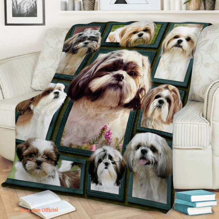 3D - Dog Shih Tzu Quilt Blanket. Light And Durable. Soft To Touch - Super King - Ettee
