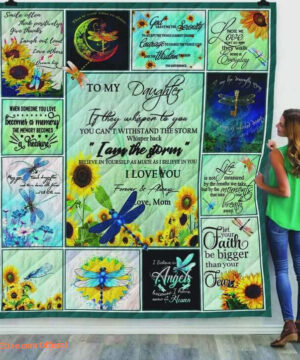 Dragonfly To My Daughter From Mom If They Whisper To You Quilt Blanket Great Customized - Super King - Ettee