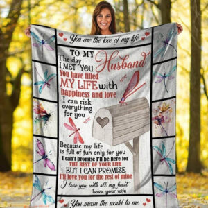 Dragonfly To My Husband Gift for Wife Women Quilt Blanket. Foldable And Compact - Ettee - compact