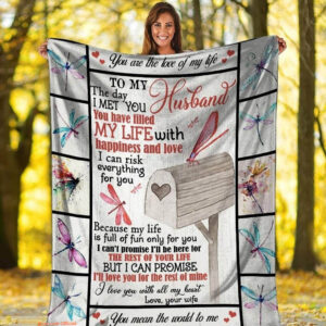 Dragonfly To My Husband Gift for Wife Women Quilt Blanket. Foldable And Compact - Super King - Ettee