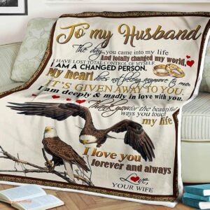 Eagles and Ring Couple Quilt  Blanket To My Husband. Foldable And Compact - Super King - Ettee