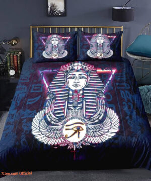 Egyptian Script 3pcs Comforter set Ancient Egypt Pyramids Cozy Bedding set Quilt For Bedroom - King - Ettee