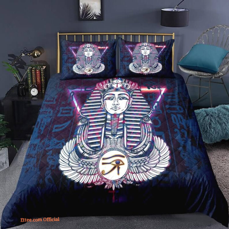 Egyptian Script 3pcs Comforter set Ancient Egypt Pyramids Cozy Bedding set Quilt For Bedroom - King - Ettee