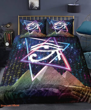 Egyptian Script 3pcs Comforter set Ancient Egypt Pyramids Cozy Bedding set Quilt For Kids Bedroom - King - Ettee