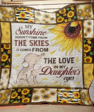 Elephant Family The Love In My Daughter's Eyes Quilt Blanket - Super King - Ettee