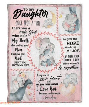 Elephant To My Daughter I Love You Forever And Always Fleece Blanket - Super King - Ettee