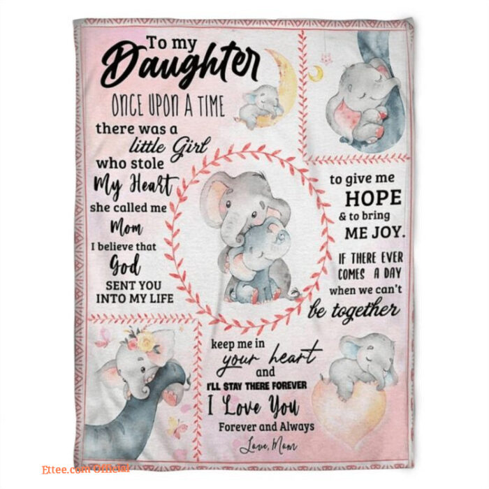 Elephant To My Daughter I Love You Forever And Always Fleece Blanket - Super King - Ettee