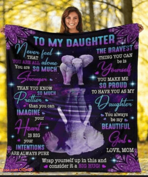 Elephant To My Daughter Never Feel That You Are All Alone Purple Mandala Blanket - Super King - Ettee