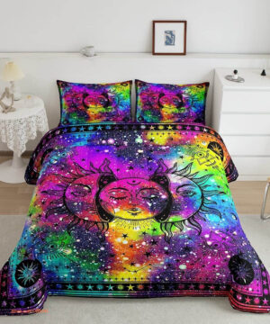 3D- Sun Moon Bedding Set. Luxurious Smooth And Durable. Lightweight And Smooth Comfort - King - Ettee