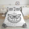 Grey Butterfly Bedding Set. Luxurious Smooth And Durable. Lightweight And Smooth Comfort - King - Ettee