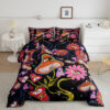 3D - Mushroom Bedding Set. Luxurious Smooth And Durable. Lightweight And Smooth Comfort - King - Ettee