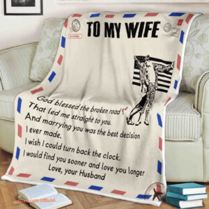 Family Quilt Blanket To My Wife God Blessed. Light And Durable. Soft To Touch - Super King - Ettee