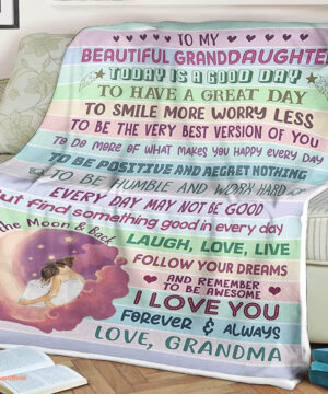 To My Beautiful Granddaughter Quilt Blanket. Light And Durable. Soft To Touch - Super King - Ettee