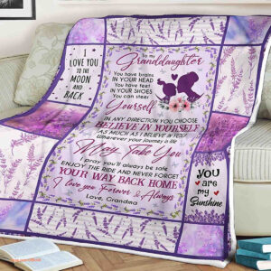 Family Flower Quilt Blanket To My Granddaughter. Foldable And Compact - Super King - Ettee