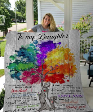 Family Tree To My Daughter From Mom Believe Deep In Your Heart Quilt Blanket Great - Super King - Ettee