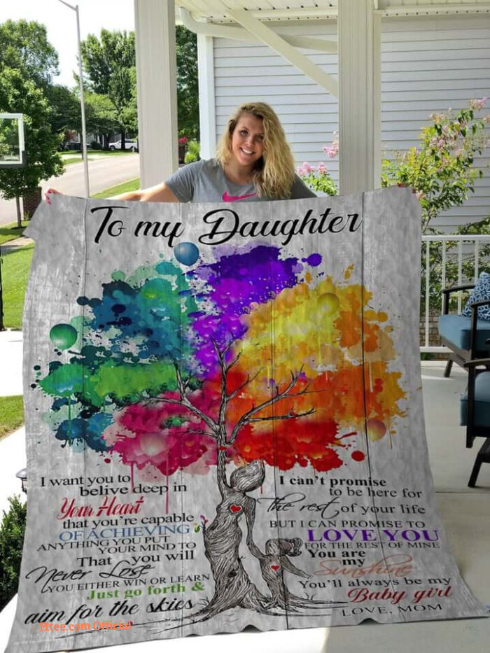 Family Tree To My Daughter From Mom Believe Deep In Your Heart Quilt Blanket Great - Super King - Ettee