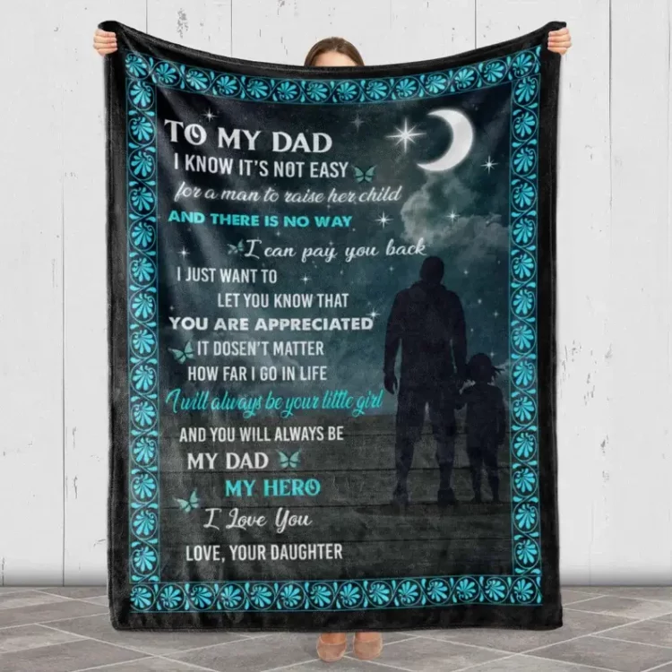 Father's Day Gift Quilt Blanket For Dad.Gift From Daughter To Dad - Super King - Ettee