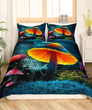 Feelyou Mushroom Botanical Plants Bedding Set. Luxurious Smooth And Durable - King - Ettee