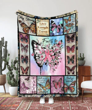 A Girl Breast Cancer Awareness Quilt Blanket. Foldable And Compact - Super King - Ettee