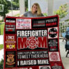Firefighter Mom I Raised Mine Quilt Blanket Great Customized Gifts For Birthday Christmas Thanksgiving - Ettee - Birthday