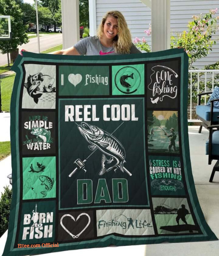 Fishing Dad Born To Fish Quilt Blanket Great Gifts - Super King - Ettee