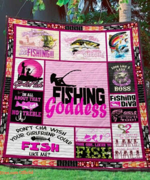 Fishing Goddess I'm All About That Quilt Blanket Great Gifts For Birthday Perfect Gifts For Fishing Lover - Super King - Ettee