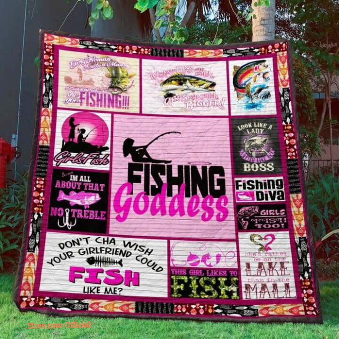 Fishing Goddess I'm All About That Quilt Blanket Great Gifts For Birthday Perfect Gifts For Fishing Lover - Super King - Ettee