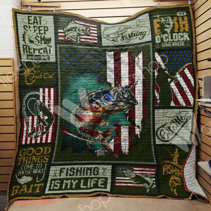 Fishing Is My Life Quilt Blanket Great Customized Perfect Gifts For Fishing Lover - Super King - Ettee