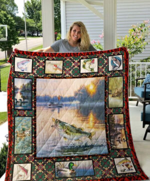 Fishing Quilt Blanket Great Gifts For Fishing Lover - Super King - Ettee