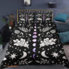 Floral Moon phase 3pcs Comforter set Butterfly Bedding Plant Quilt set For Bedroom - King - Ettee