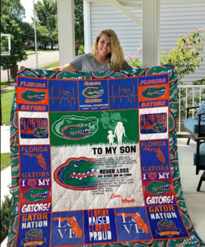 Florida Gators.To My Son.Love Mom Quilt Blanket - Ettee - Florida Gators