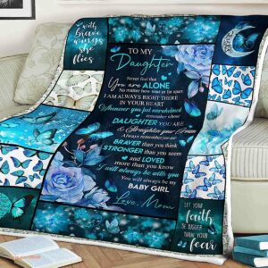 Flower Butterfly Quilt Blanket To My Daughter With Brave Wings - Super King - Ettee