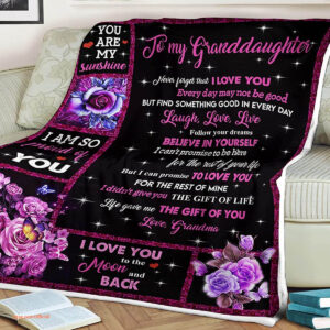 Flower Butterfly Quilt Blanket - Foldable Gift for Granddaughter - Super King - Ettee