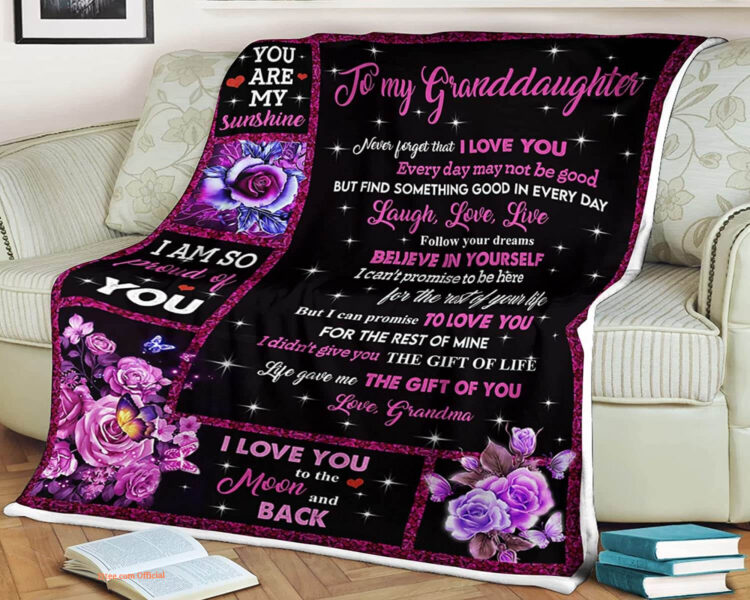 Flower Butterfly Quilt Blanket - Foldable Gift for Granddaughter - Super King - Ettee