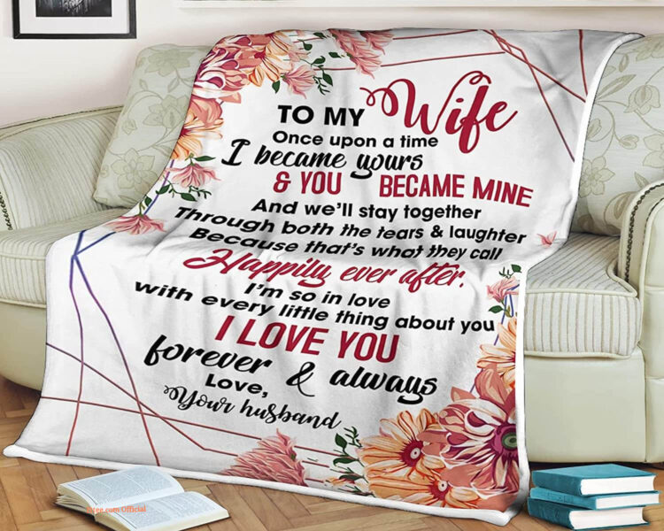 To My Wife Love Your Husband Quilt Blanket Valentines Customized Name - Super King - Ettee