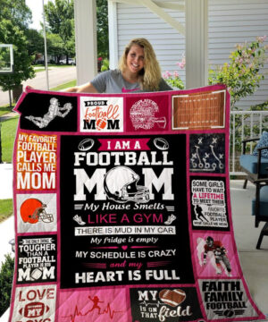 Football Mom My House Smells Like A Gym Quilt Meaningful Gifts For Mom Great Customized Gifts For Birthday Christmas Thanksgiving Mother's Day - Ettee - Birthday