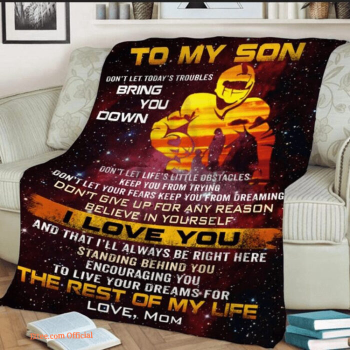 Football To My Son The Rest Of My Life Blanket Gift For Son From Mom Birthday - Super King - Ettee