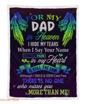 For My Dad In Heaven Memorial Blanket Gift For Friend Family - Super King - Ettee