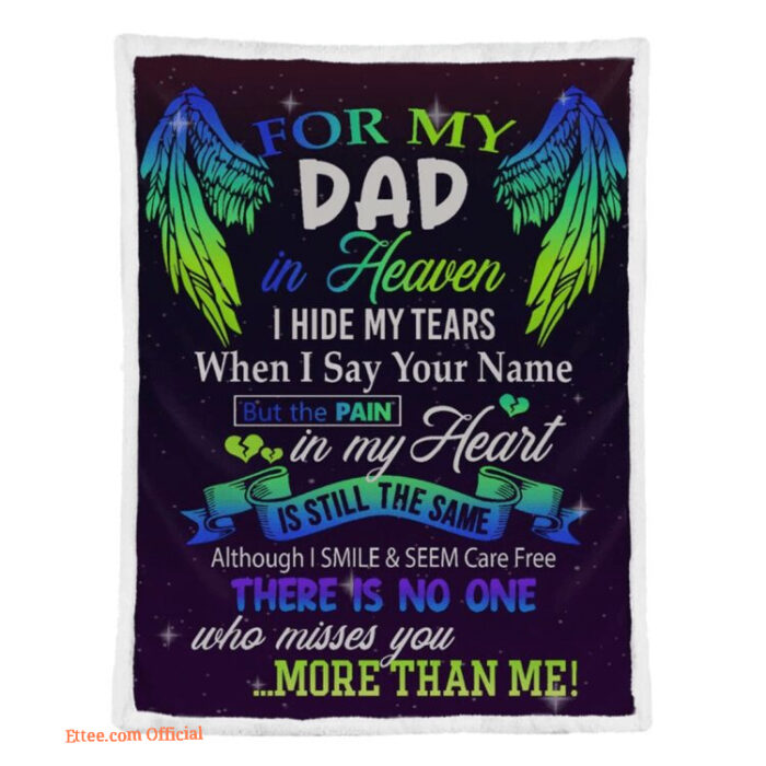 For My Dad In Heaven Memorial Blanket Gift For Friend Family - Super King - Ettee