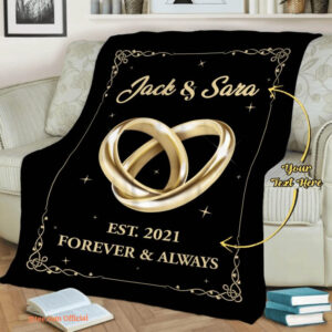 Valentine Forever Always Customized Name Couples Fleece Quilt Blanket - Super King - Ettee
