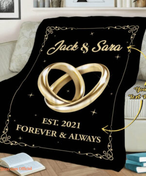 Valentine Forever Always Customized Name Couples Fleece Quilt Blanket - Super King - Ettee