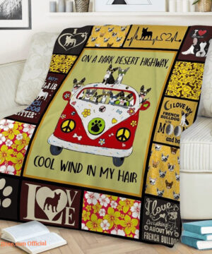 Bulldog Quilt Blanket On A Dark Desert Highway Cool Wind In My Hair - Super King - Ettee